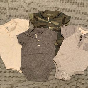 Bundle: 4 Button Up Pocket Onesies